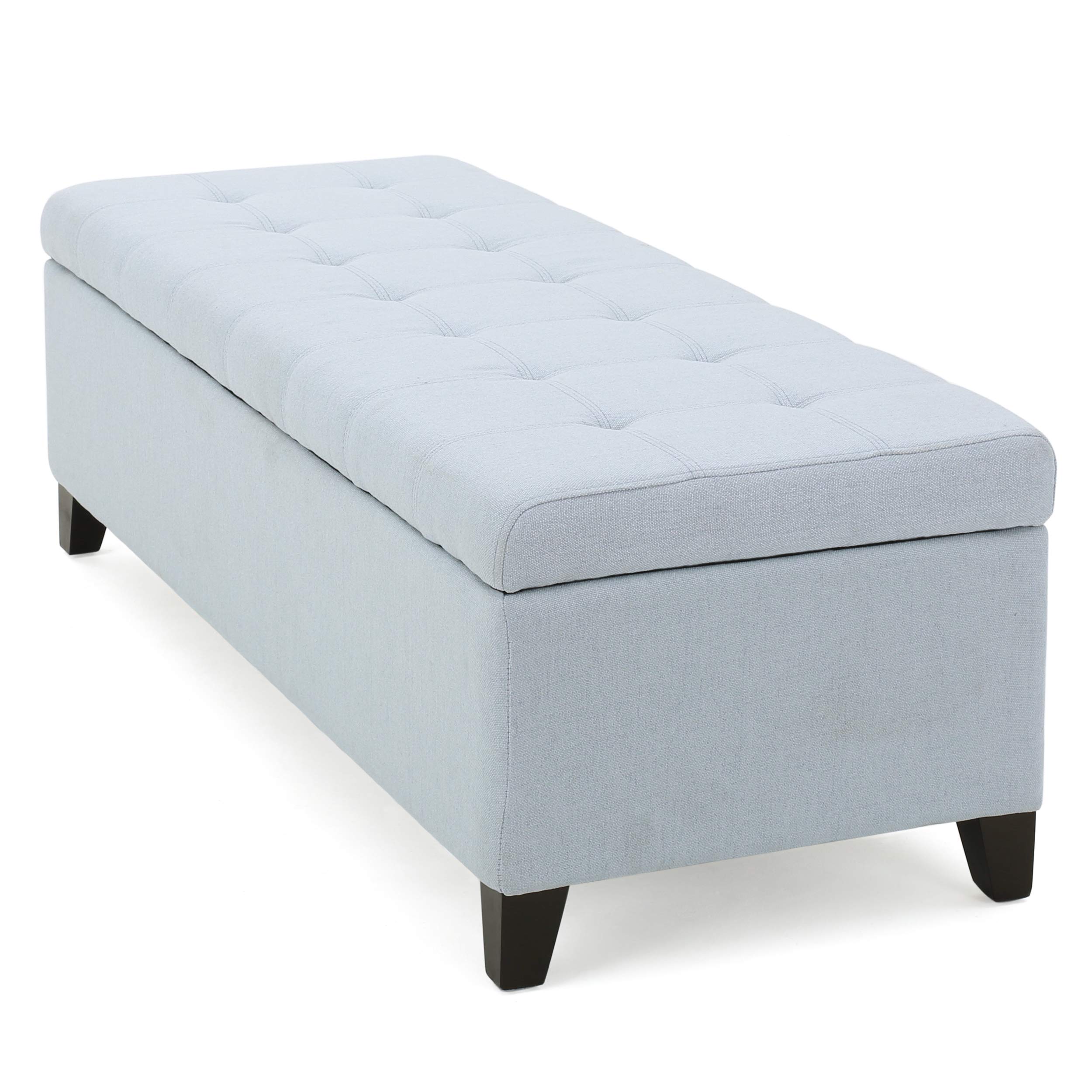 Christopher Knight Home Mission Fabric Storage Ottoman, Light Sky