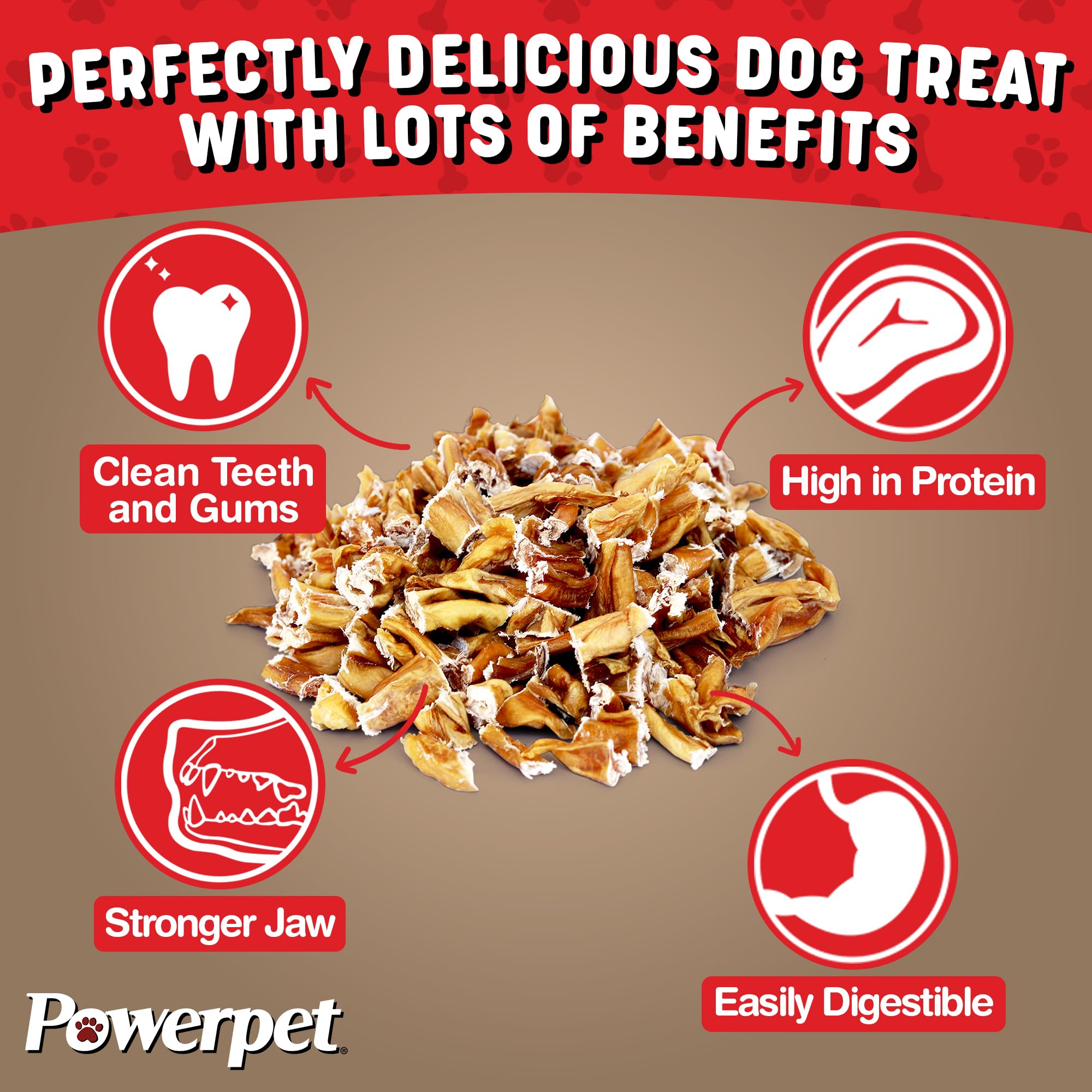 Powerpet Treats Bully Stick Bites - Delicious Dog Treats - All Natural, Long-Lasting Chews, High Protein, Grain-Free, Rawhide-Free - Odorless - Promotes Dental Health, Ideal for All Chewers - 1lb Pack