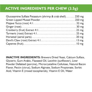 Only Natural Pet Easy Strider Hip and Joint Supplement, All Natural Holistic Glucosamine & Turmeric Formula for Dogs - Made in USA, 60 Soft Chews