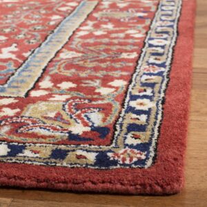 SAFAVIEH Antiquity Collection Accent Rug - 4' x 6', Red & Multi, Handmade Traditional Oriental Wool, Ideal for High Traffic Areas in Entryway, Living Room, Bedroom (AT64A)