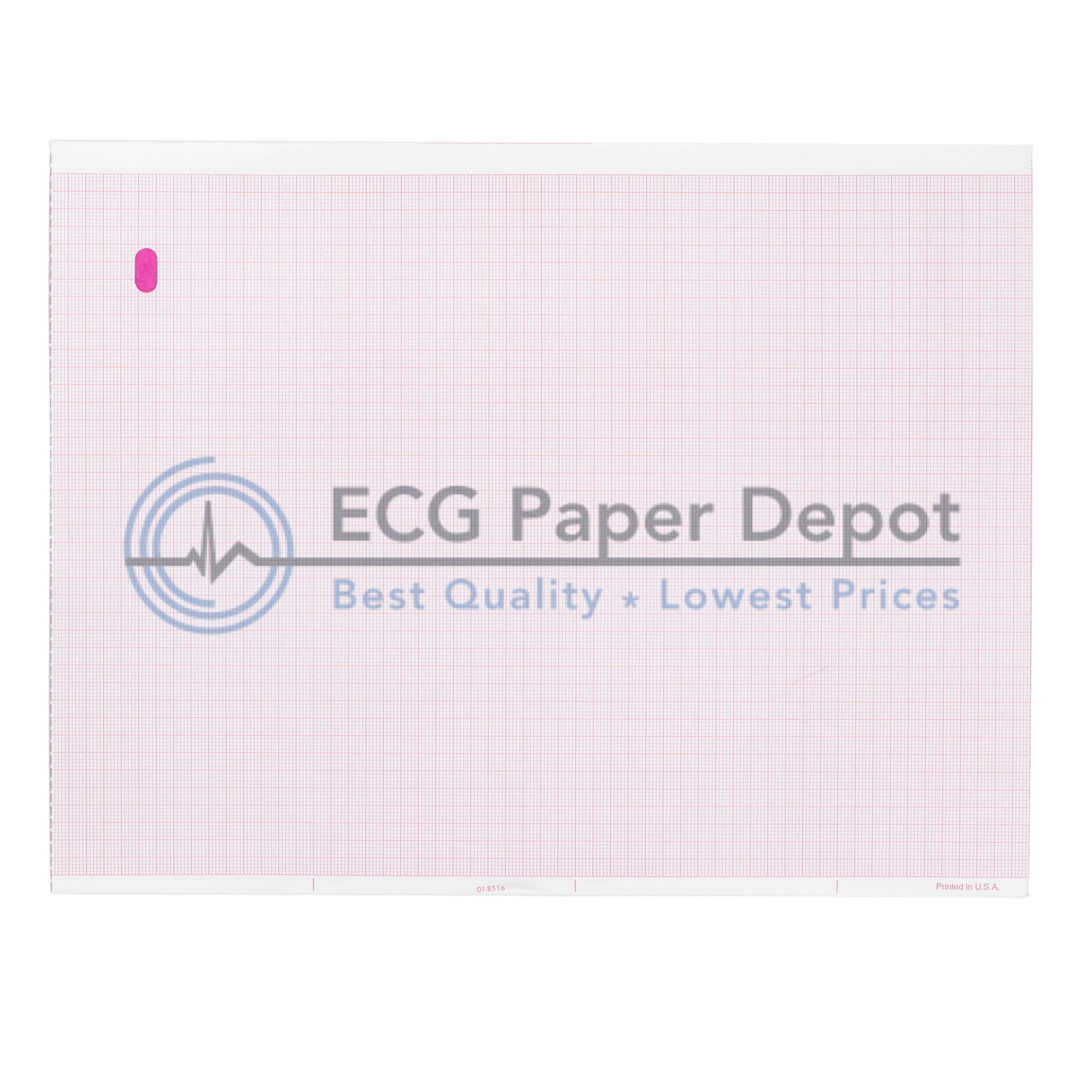 Marquette Compatible 9402-020 Generic ECG Paper 5 Packs, Z-Fold, Red Grid, 8.44" x 11"