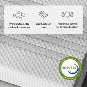 Leesa Sapira Hybrid 11" Mattress, California King Size, Premium Cooling Foam and Individually Wrapped Spring / CertiPUR-US Certified / 100-Night Trial