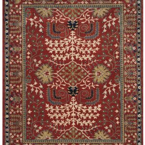 SAFAVIEH Antiquity Collection Accent Rug - 4' x 6', Red & Multi, Handmade Traditional Oriental Wool, Ideal for High Traffic Areas in Entryway, Living Room, Bedroom (AT64A)