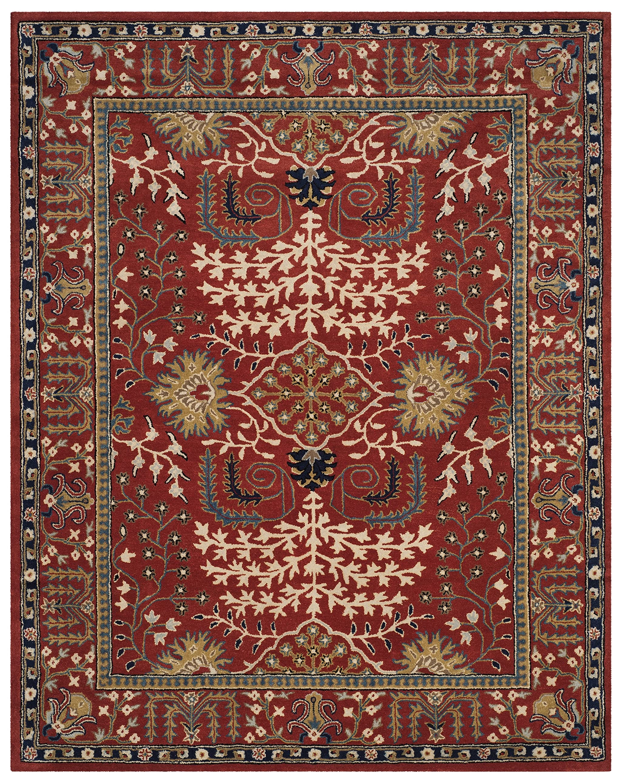 SAFAVIEH Antiquity Collection Accent Rug - 4' x 6', Red & Multi, Handmade Traditional Oriental Wool, Ideal for High Traffic Areas in Entryway, Living Room, Bedroom (AT64A)