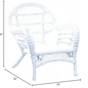 Jeco Carell Furniture Modern/Contemporary Wicker Chair in White