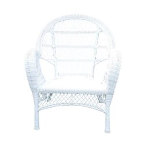 jeco carell furniture modern/contemporary wicker chair in white