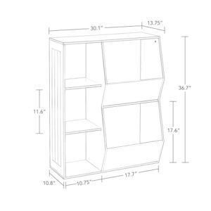RiverRidge Toy Storage Organizer and Bookcase with Cubbies and Veggie Storage Bins for Home Organization Bookshelf and Containers for Organizing Kids' Toys