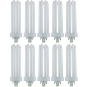 sunlite plt42/e/sp65k/10pk 6500k daylight fluorescent 42w pld triple u-shaped twin tube cfl bulbs with 4-pin gx24q-4 base (10 pack)