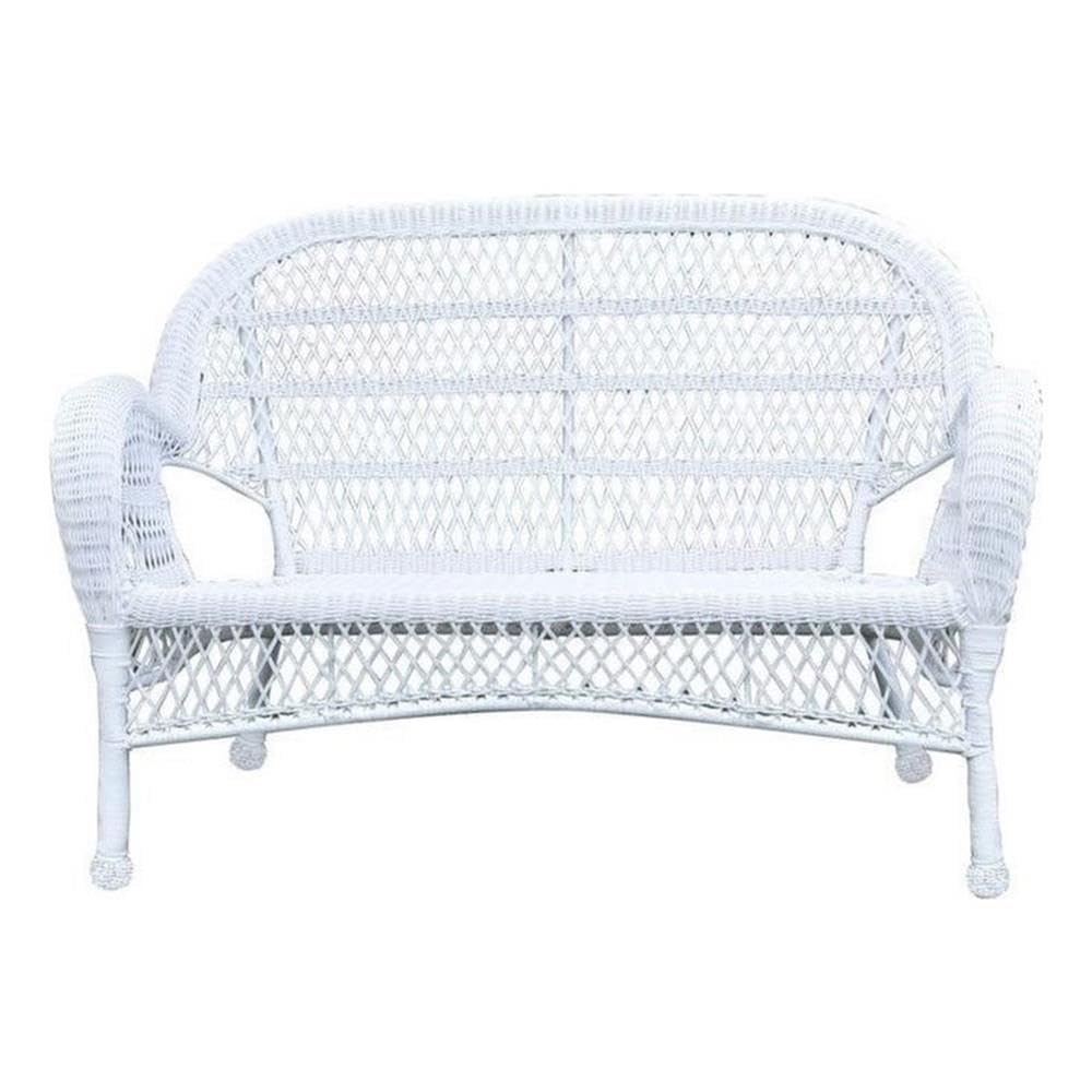 Jeco Wicker Patio Loveseat in White