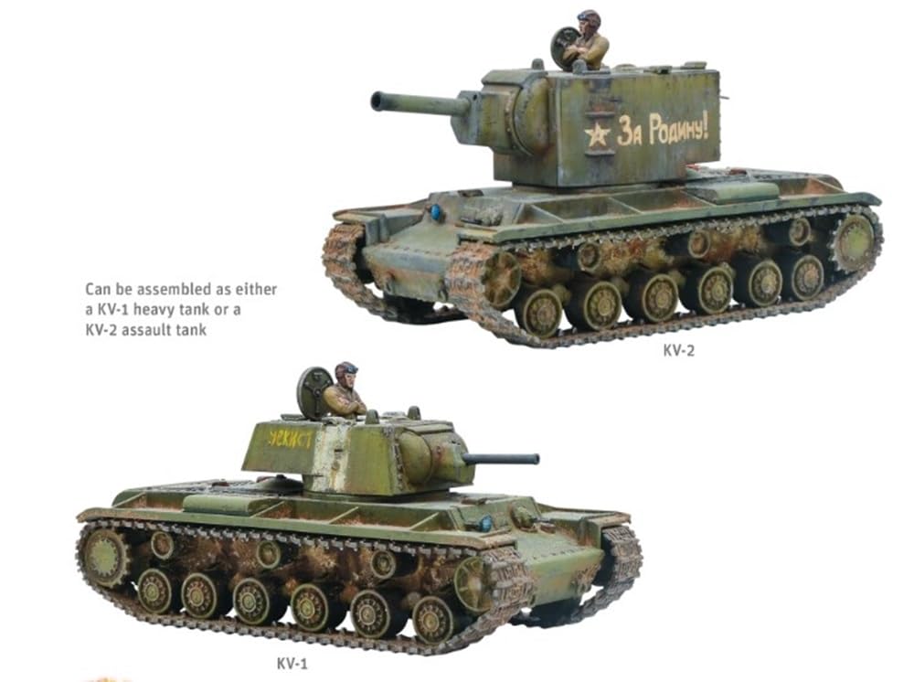 Warlord Bolt Action Soviet KV1/2 Heavy Tank 1:56 WWII Military Wargaming Plastic Model Kit, Small