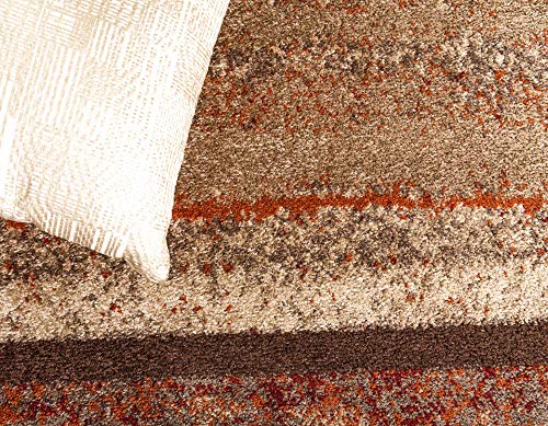 Unique Loom Autumn Collection Modern Contemporary Casual Abstract Area Rug, 2' x 6' 1" Runner, Beige/Brown