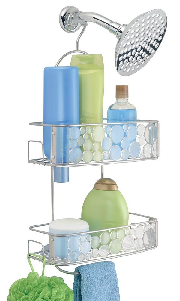 InterDesign Shower Caddy 21.8 in. H x 10.3 in. W x 5.5 in. L Stainless Steel Clear Metal