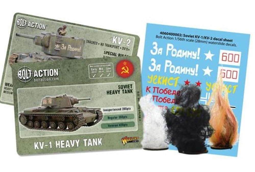 Warlord Bolt Action Soviet KV1/2 Heavy Tank 1:56 WWII Military Wargaming Plastic Model Kit, Small