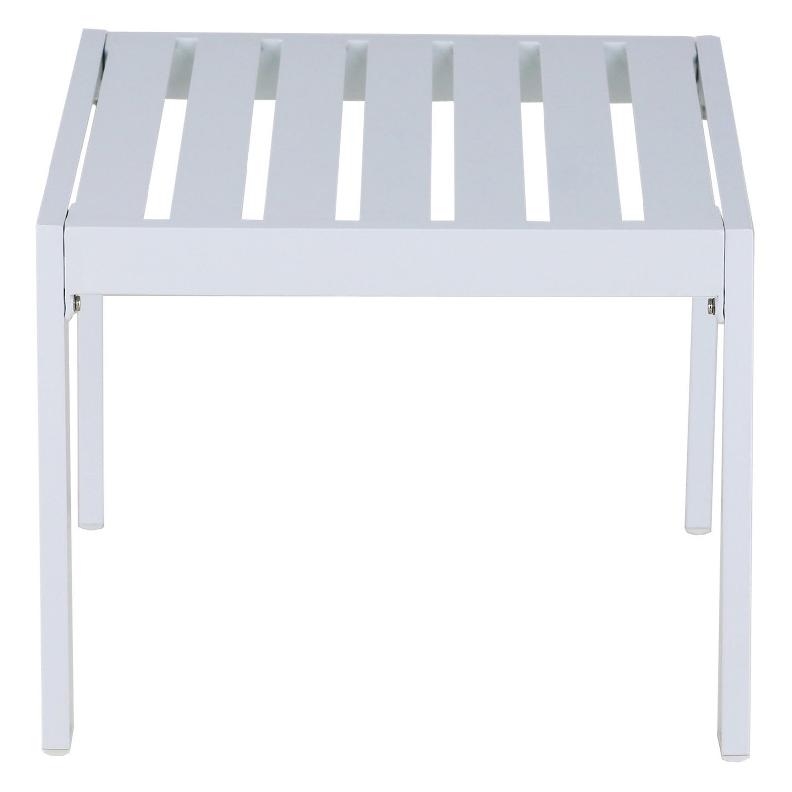 Elle Decor Paloma Outdoor Patio Furniture Collection in Weather-Resistant Metal Frame Patio, Side Table, White