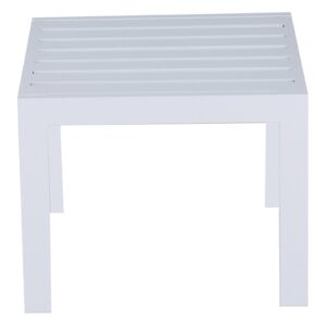 Elle Decor Paloma Outdoor Patio Furniture Collection in Weather-Resistant Metal Frame Patio, Side Table, White