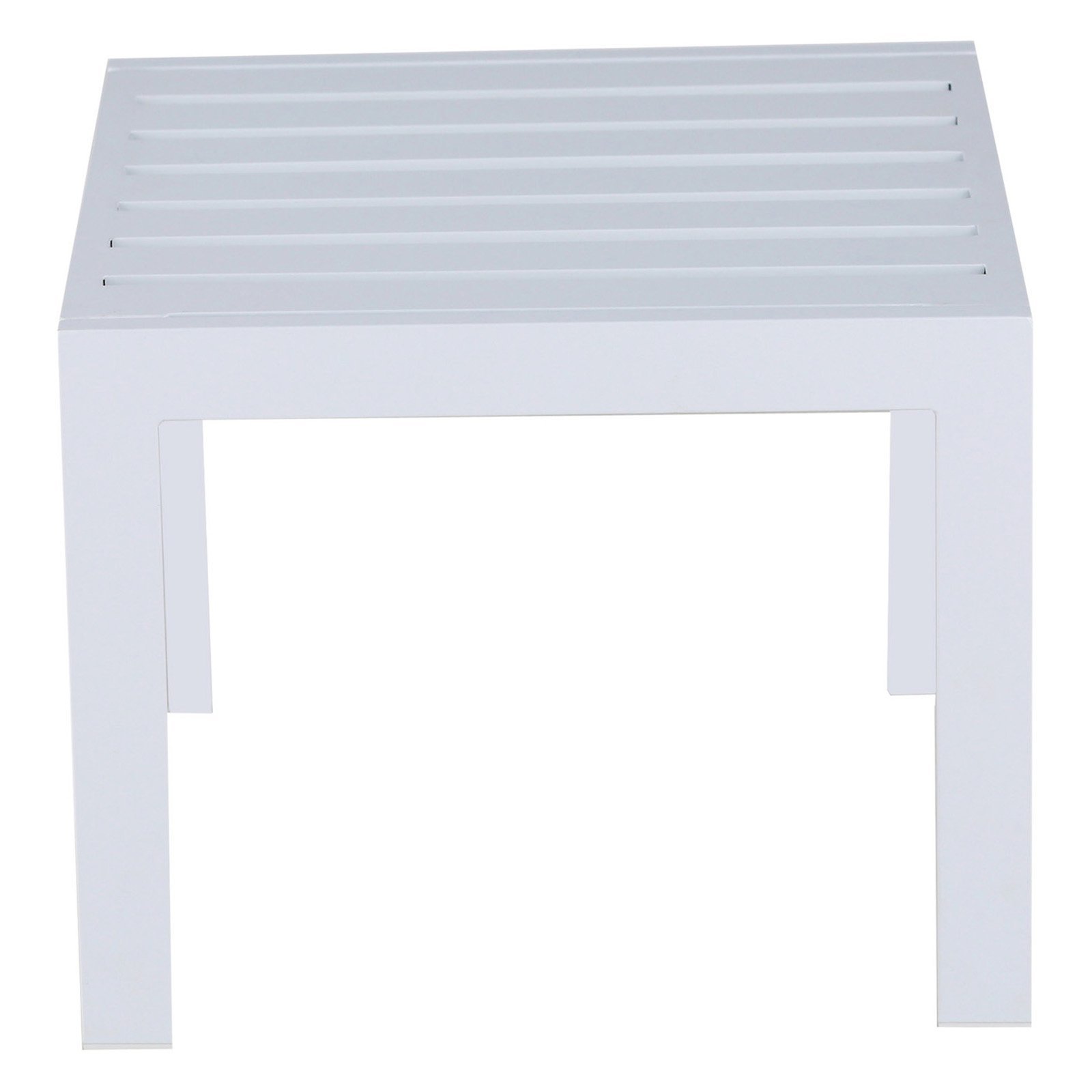 Elle Decor Paloma Outdoor Patio Furniture Collection in Weather-Resistant Metal Frame Patio, Side Table, White