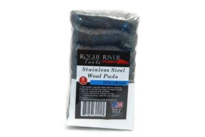 434 stainless steel wool (8 pad pack) - fine grade - by rogue river tools. made in usa, oil free, won’t rust. choose from all grades!