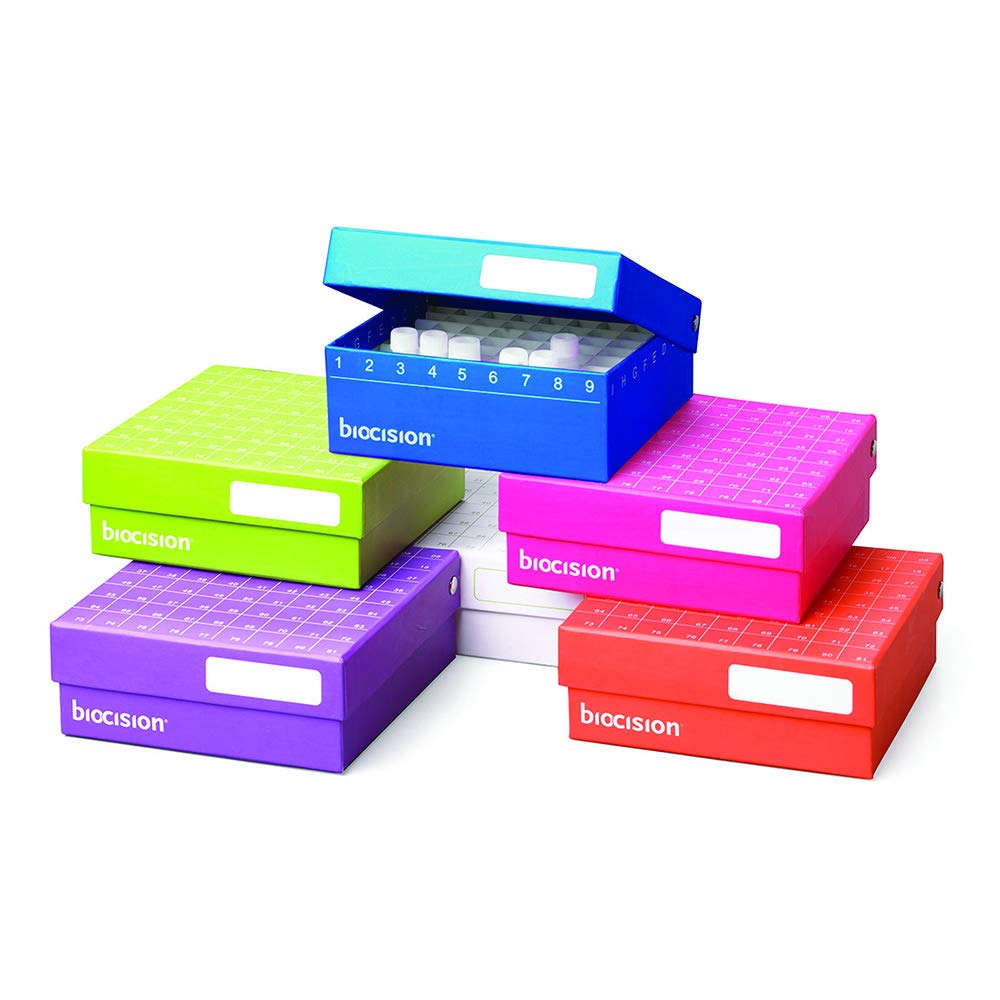 BioCision BCS-206MC TruCool Hinged CryoBox, 81-Place, Multi-Color (Pack of 5)