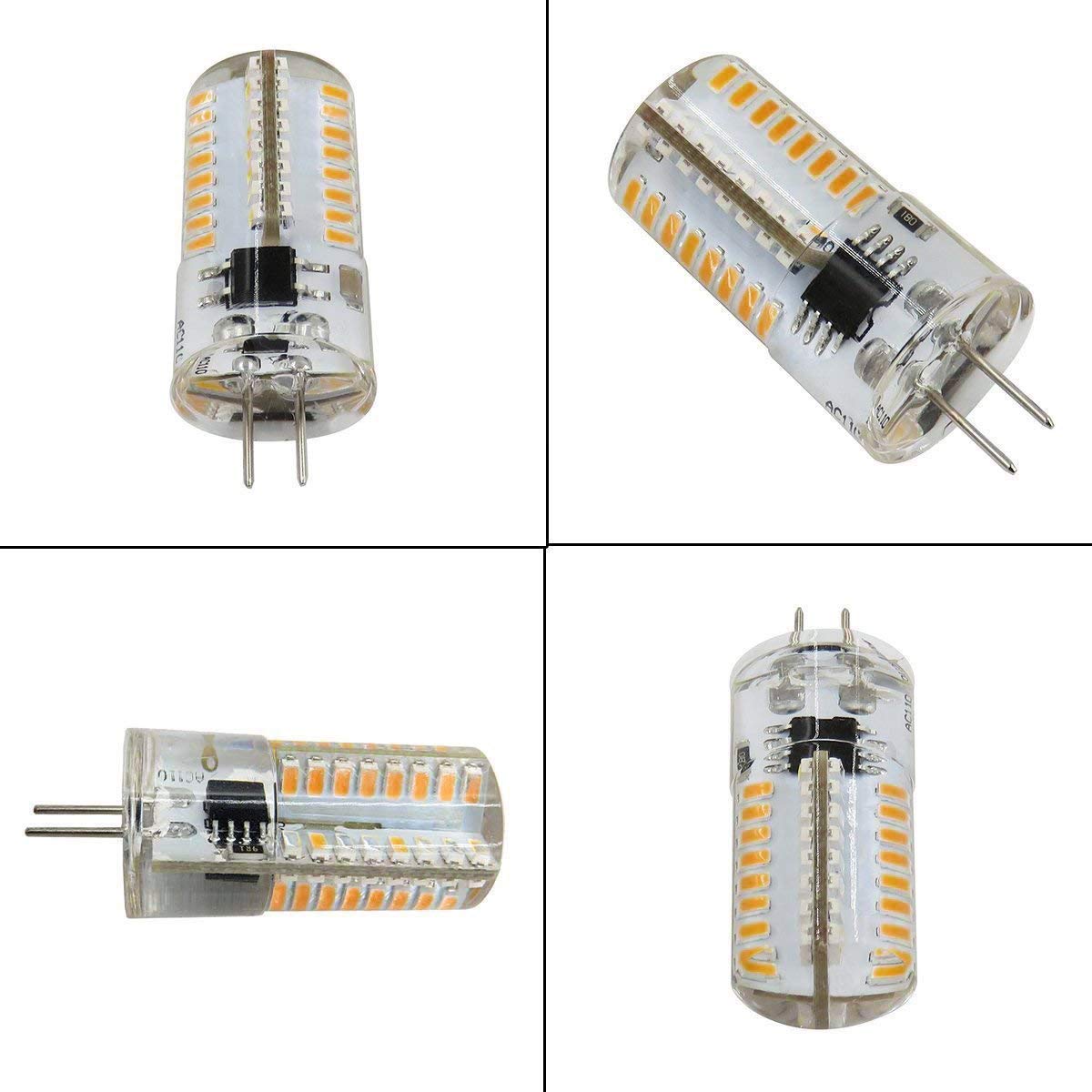 ZHENMING 110V- 130V G4 LED Bulb 120V Dimmable 3W(20W 30W Halogen Equivalent) Warm White 3000K Lamp (Cannot be Used at Low Voltage 12V) - Pack of 10