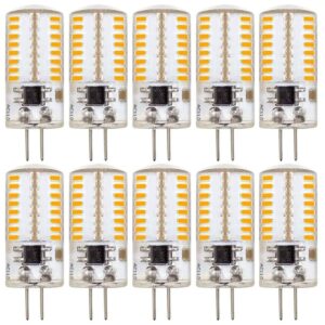 zhenming 110v- 130v g4 led bulb 120v dimmable 3w(20w 30w halogen equivalent) warm white 3000k lamp (cannot be used at low voltage 12v) - pack of 10