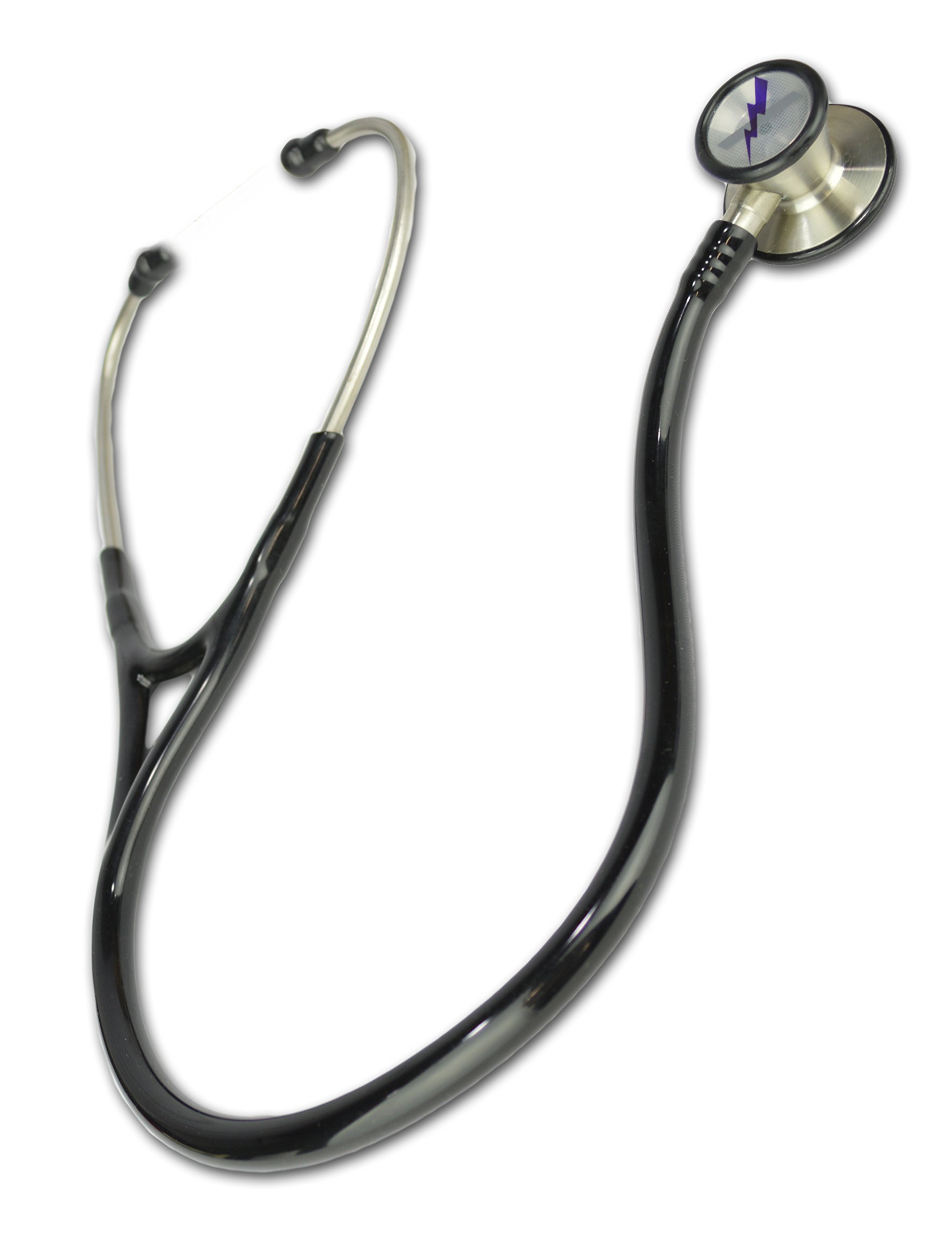 Lightning X Premium Cardiology Professional Dual Head Stainless Steel Stethoscope - Black