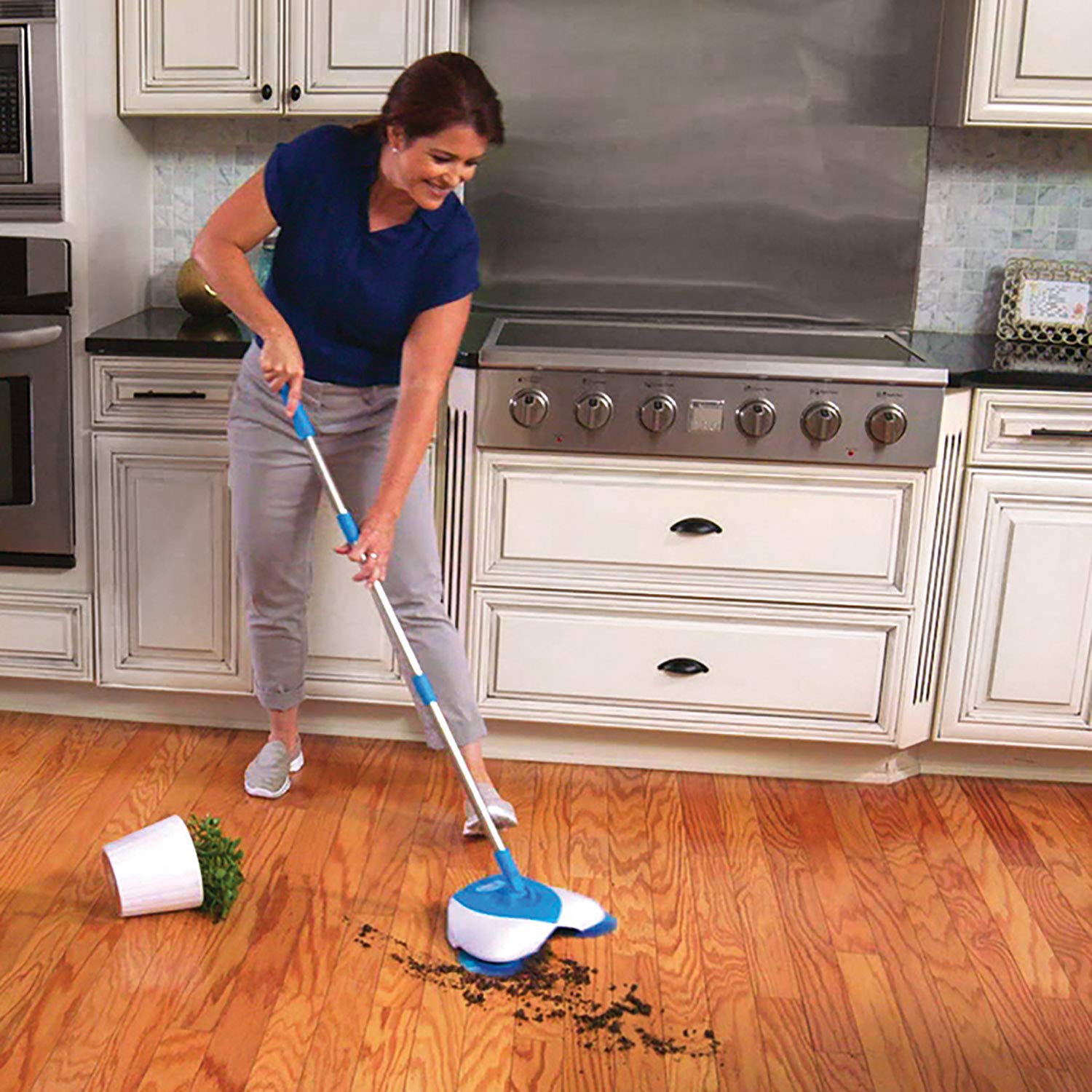 Hurricane Spin Broom by BulbHead - As Seen on TV- Original Lightweight. Cordless Spinning Broom for Sweeping Hard Surfaces like Wood, Tile, and Laminate