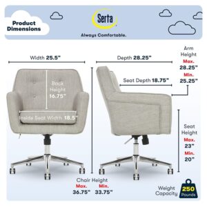 Serta Ashland Home Office Chair, Light Gray