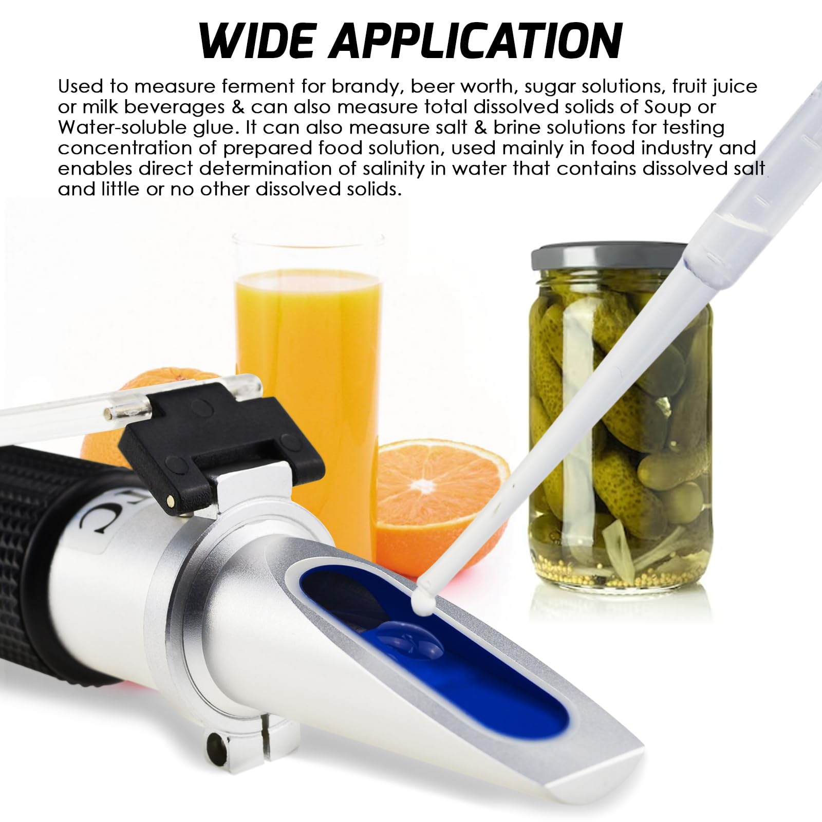 2-in-1 Brix Salinity Refractometer, Professional Brix Refractometer with ATC, and Dual Scale 0-32% Brix & 0-28% Salinity with ATC Sodium Chloride in Food Salt Seawater Brine Beer fruits Cutting Liquid