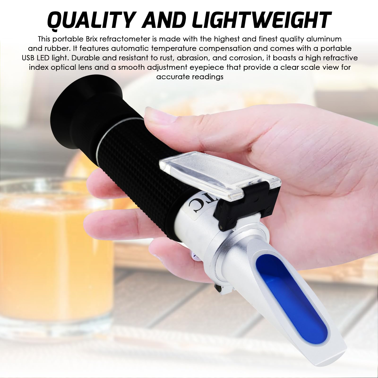 2-in-1 Brix Salinity Refractometer, Professional Brix Refractometer with ATC, and Dual Scale 0-32% Brix & 0-28% Salinity with ATC Sodium Chloride in Food Salt Seawater Brine Beer fruits Cutting Liquid