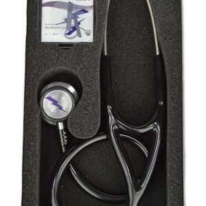 Lightning X Premium Cardiology Professional Dual Head Stainless Steel Stethoscope - Black