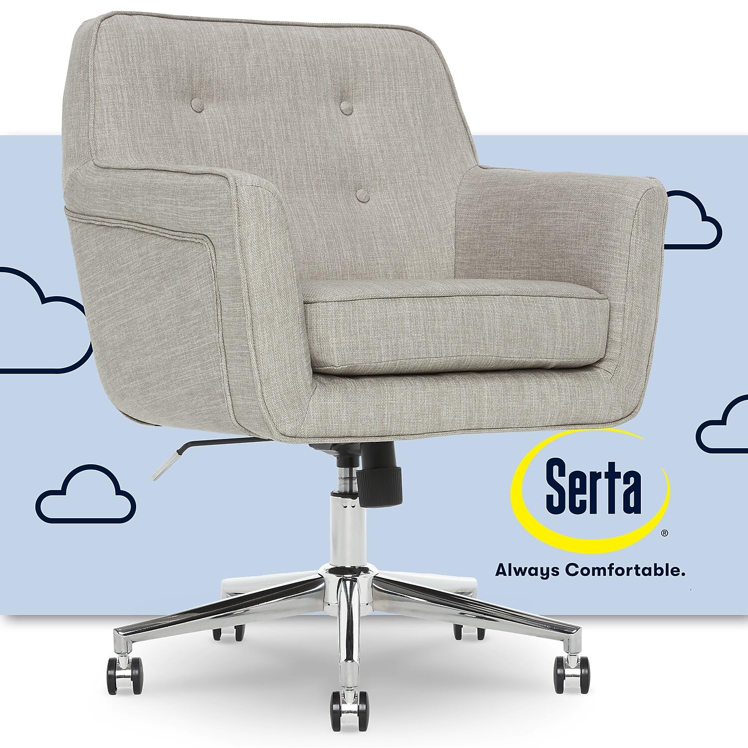 Serta Ashland Home Office Chair, Light Gray