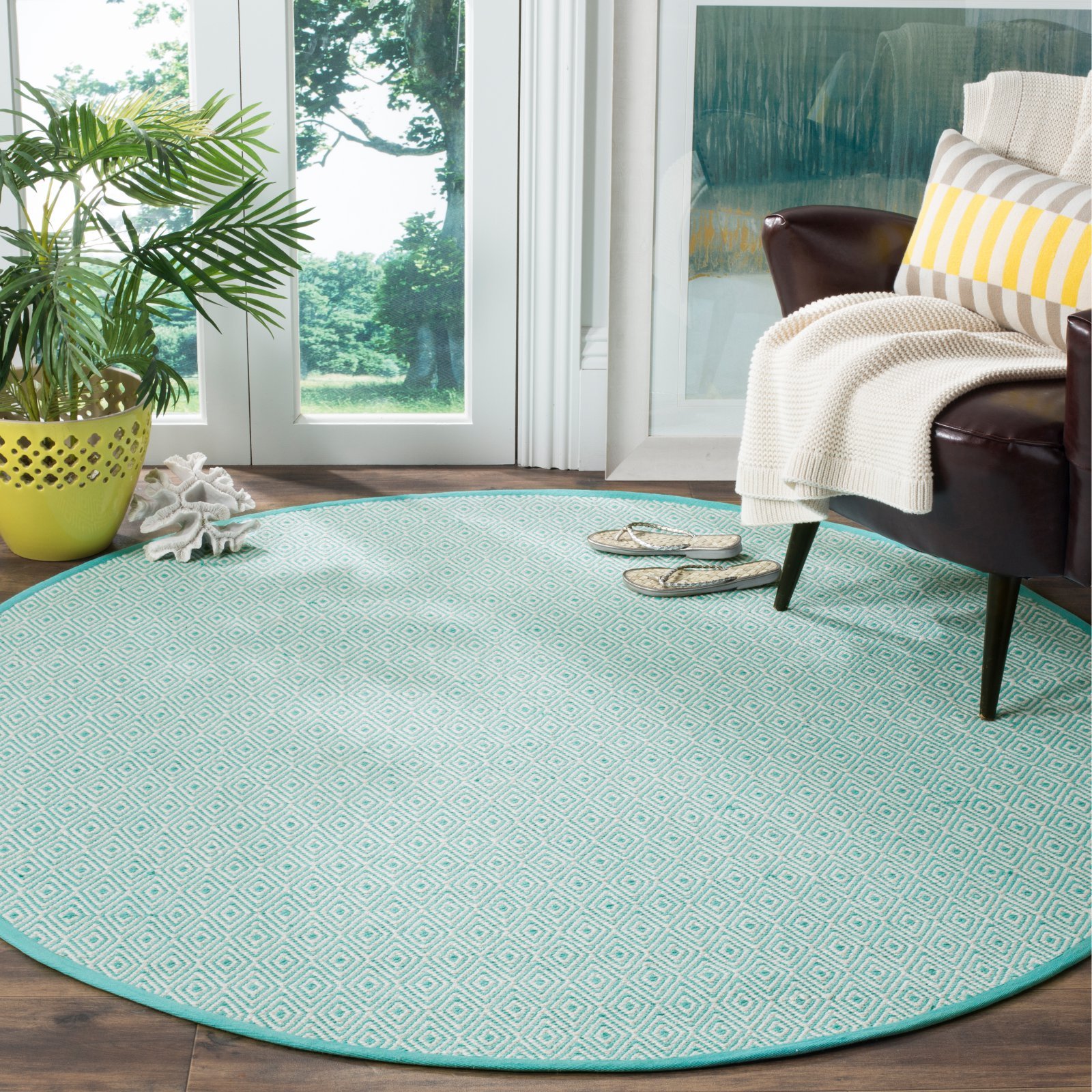 SAFAVIEH Montauk Collection Accent Rug - 3' x 5', Ivory & Light Blue, Handmade Flat Weave Cotton, Ideal for High Traffic Areas in Entryway, Living Room, Bedroom (MTK515D)