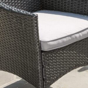 Christopher Knight Home 346205 Malta Clementine Outdoor Wicker Dining Chairs (Set of 2), 2-Pcs Set, Grey