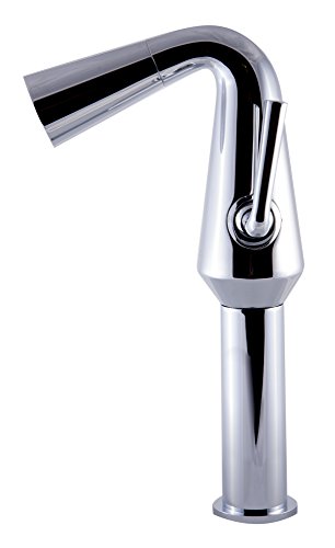 ALFI brand AB1792-PC Polished Chrome Single Hole Tall Cone Waterfall Bathroom Faucet, 1.38"L x 5"W x 11.25"H, Silver