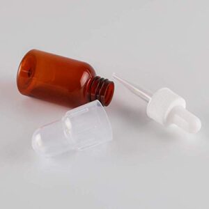 erioctry 6PCS 25ml Brown Plastic Dropper Bottles with Silicone Pipettes and Rubber Head/Essence Makeup Cosmetic Sample Container Bottle for Essential Oil Aromatherapy Use