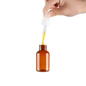 erioctry 6PCS 25ml Brown Plastic Dropper Bottles with Silicone Pipettes and Rubber Head/Essence Makeup Cosmetic Sample Container Bottle for Essential Oil Aromatherapy Use