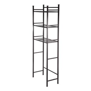 Home Zone Bathroom Storage Shelf with 3-Tiers and Wide Shelving Pattern | Restroom Over the Toilet Space Saver with Bronze Shadow Finish (Rustic Style)