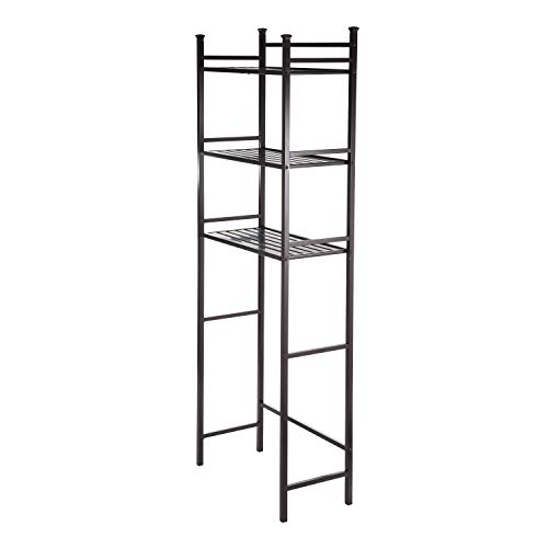 Home Zone Bathroom Storage Shelf with 3-Tiers and Wide Shelving Pattern | Restroom Over the Toilet Space Saver with Bronze Shadow Finish (Rustic Style)