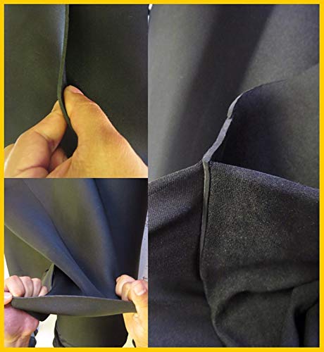 Neoprene Bonded Sponge Waterproof Wetsuit Fabric Black 1MM Thick Sold by The Yard (1 Yard)