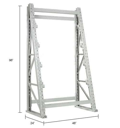 Global Industrial Reel Rack Starter Unit, Steel, Gray, 48"W x 24"D x 96"H