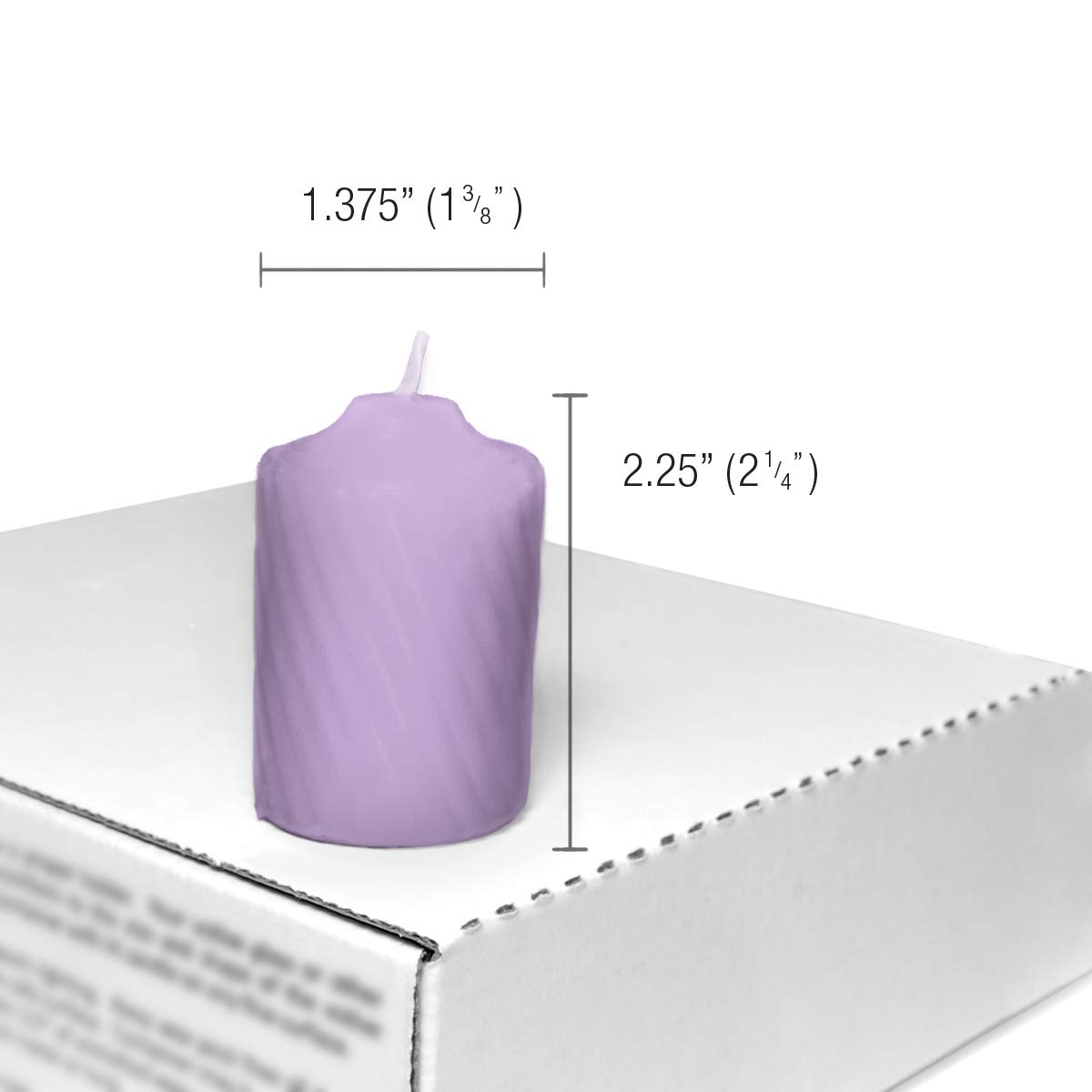 Lavender Scented Votive Candles - 15 Hour Long Burn Time - Textured Finish - Box of 20