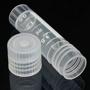 CynKen 20pcs 2ml Graduated Plastic Cryovial Cryogenic Vial Tube Self Standing with Cap