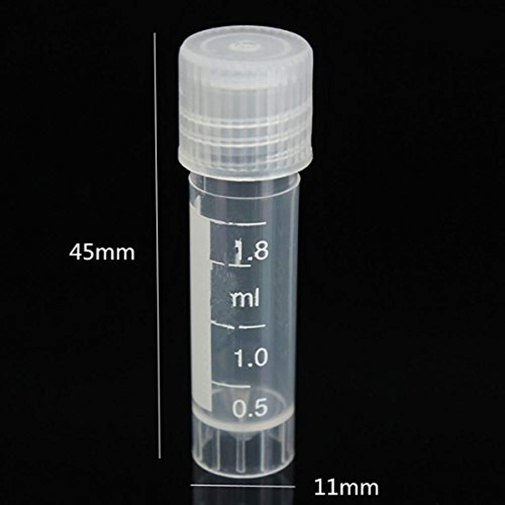 CynKen 20pcs 2ml Graduated Plastic Cryovial Cryogenic Vial Tube Self Standing with Cap