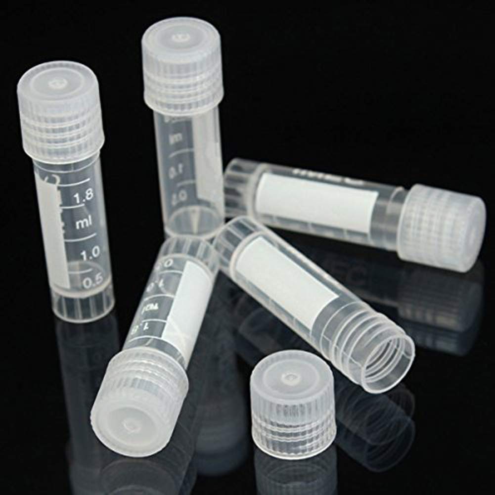 CynKen 20pcs 2ml Graduated Plastic Cryovial Cryogenic Vial Tube Self Standing with Cap