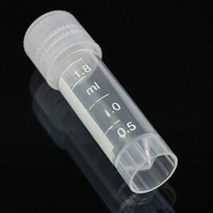 CynKen 20pcs 2ml Graduated Plastic Cryovial Cryogenic Vial Tube Self Standing with Cap