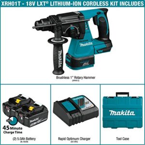 Makita XRH01T 18V LXT Lithium-Ion Brushless Cordless 1" Rotary Hammer Kit (5.0Ah)