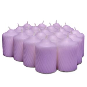 lavender scented votive candles - 15 hour long burn time - textured finish - box of 20