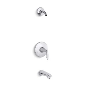 KOHLER TLS5318-4-CP Refinia Rite-Temp Bath and Shower Valve Trim with Lever Handle and Spout