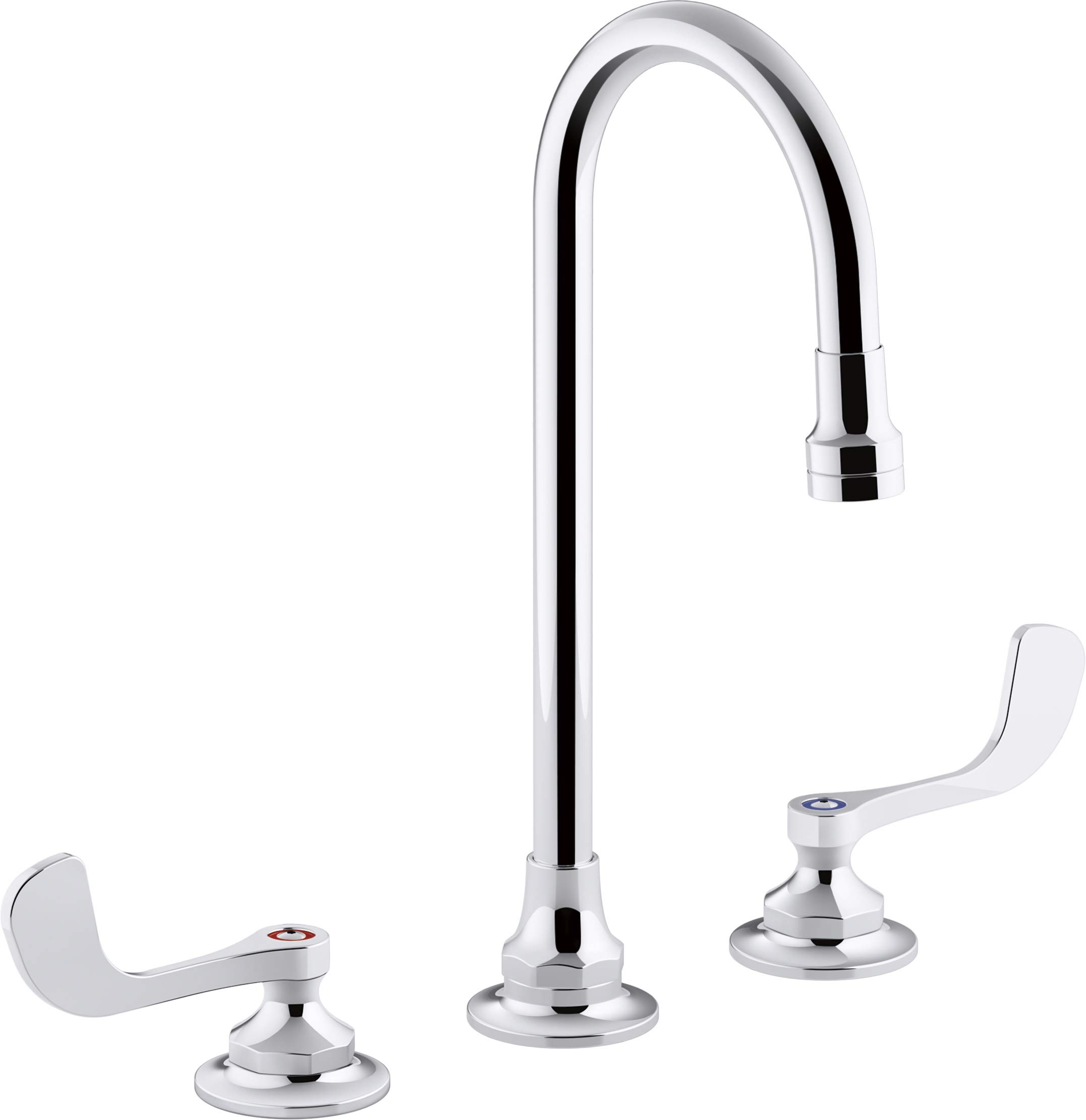 Kohler K-800T70-5AKA-CP Triton Bowe 1.0 Gpm Widespread Bathroom Sink Faucet With Aerated Flow Gooseneck Spout And Wristblade Handles, Polished Chrome