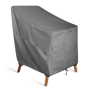 khomo gear - patio outdoor furniture chair cover - premium heavy duty - grey